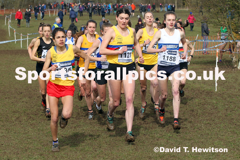 Senior women, 2020 British Athletics Inter Counties Cross Country Champs., Prestwold Hall, Loughborough. Photo: David T. Hewitson/Sports for All Pics